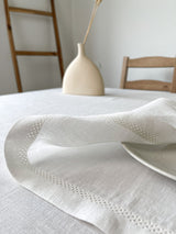 Off White Hemstitch Linen Placemat