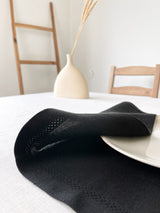 Black Hemstitch Linen Placemat