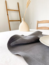 Dark Grey Hemstitch Linen Placemat