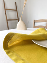Yellow Hemstitch Linen Placemat