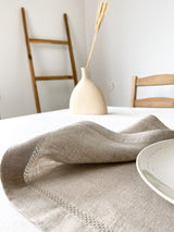 Beige Hemstitch Linen Placemat