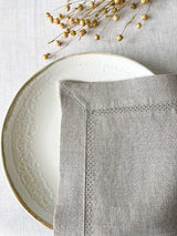 Beige Hemstitch Linen Placemat