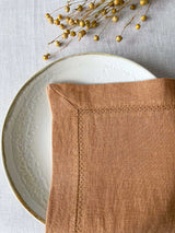 Tan Hemstitch Linen Placemat