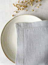 Light Grey Hemstitch Linen Placemat
