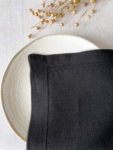 Black Hemstitch Linen Placemat
