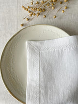 White Hemstitch Linen Placemat