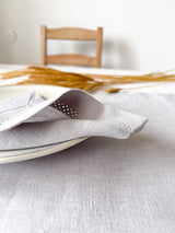 Light Grey Hemstitch Linen Napkin