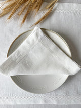 Off White Hemstitch Linen Napkin