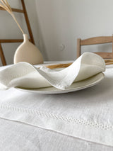 Off White Hemstitch Linen Napkin