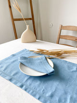Light Blue Hemstitch Linen Napkin