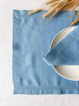 Light Blue Hemstitch Linen Napkin