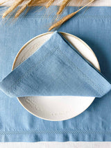 Light Blue Hemstitch Linen Napkin