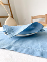 Light Blue Hemstitch Linen Napkin