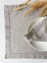 Beige Hemstitch Linen Napkin
