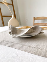 Beige Hemstitch Linen Napkin