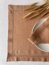 Tan Hemstitch Linen Napkin