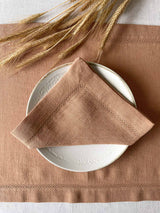 Tan Hemstitch Linen Napkin
