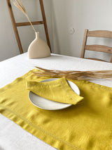 Yellow Hemstitch Linen Napkin