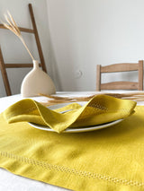 Yellow Hemstitch Linen Napkin