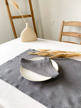 Dark Grey Hemstitch Linen Napkin