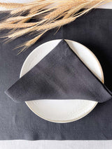 Black Hemstitch Linen Napkin