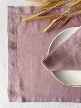 Dusty Pink Hemstitch Linen Napkin