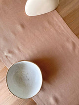 Tan Hemstitch Linen Table Runner