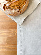 Light Grey Hemstitch Linen Table Runner