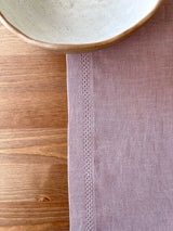 Dusty Pink Hemstitch Linen Table Runner