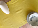 Yellow Hemstitch Linen Table Runner