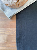Black Hemstitch Linen Table Runner