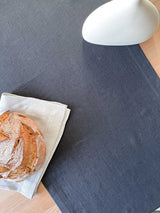 Black Hemstitch Linen Table Runner