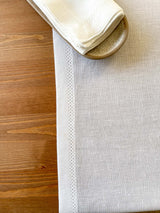 White Hemstitch Linen Table Runner
