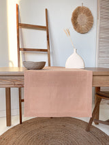 Tan Hemstitch Linen Table Runner