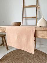 Tan Hemstitch Linen Table Runner