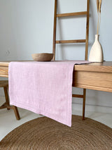 Dusty Pink Hemstitch Linen Table Runner
