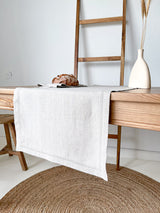 Beige Hemstitch Linen Table Runner