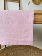 Dusty Pink Hemstitch Linen Table Runner