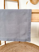 Dark Grey Hemstitch Linen Table Runner