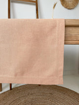 Tan Hemstitch Linen Table Runner