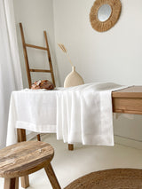 Off White Linen Tablecloth