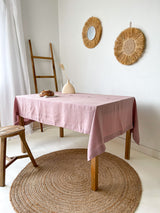 Dusty Pink Linen Tablecloth