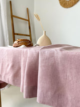 Dusty Pink Linen Tablecloth
