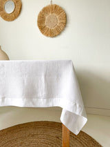 White Linen Tablecloth
