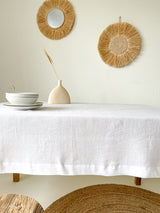 White Linen Tablecloth