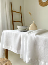 White Linen Tablecloth