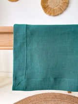 Dark Green Linen Tablecloth