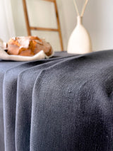 Black Hemstitch Linen Tablecloth
