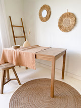 Tan Hemstitch Linen Tablecloth