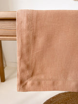 Tan Hemstitch Linen Tablecloth
